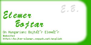 elemer bojtar business card